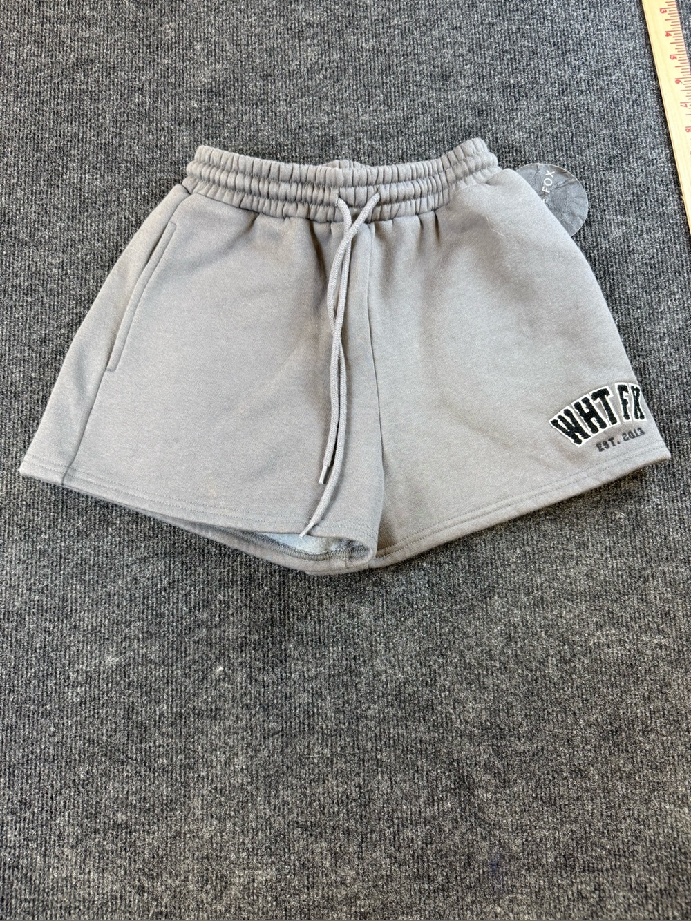 White Fox Women's Gray Fleece Drawstring Shorts NWT